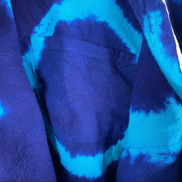 Vintage Galápagos Islands Blue Tie Dyed Turtle Crossbody Tote Bag - Picture 6 of 8